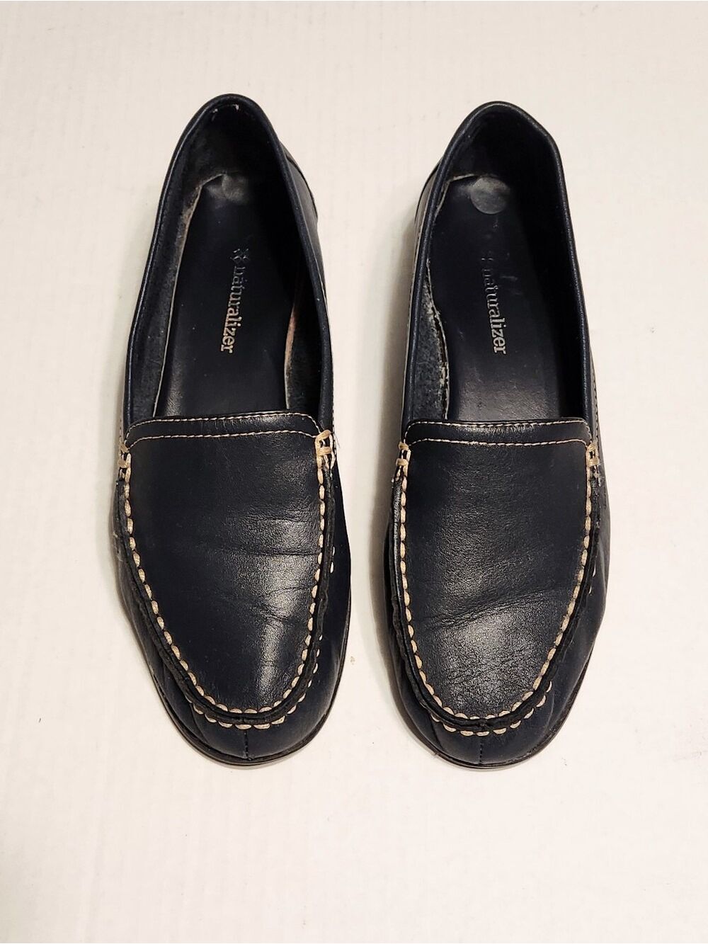 Naturalizer Simba Comfort Leather Slip-On Moccasin Loafer Flat Shoe Navy 6 M - Picture 5 of 10